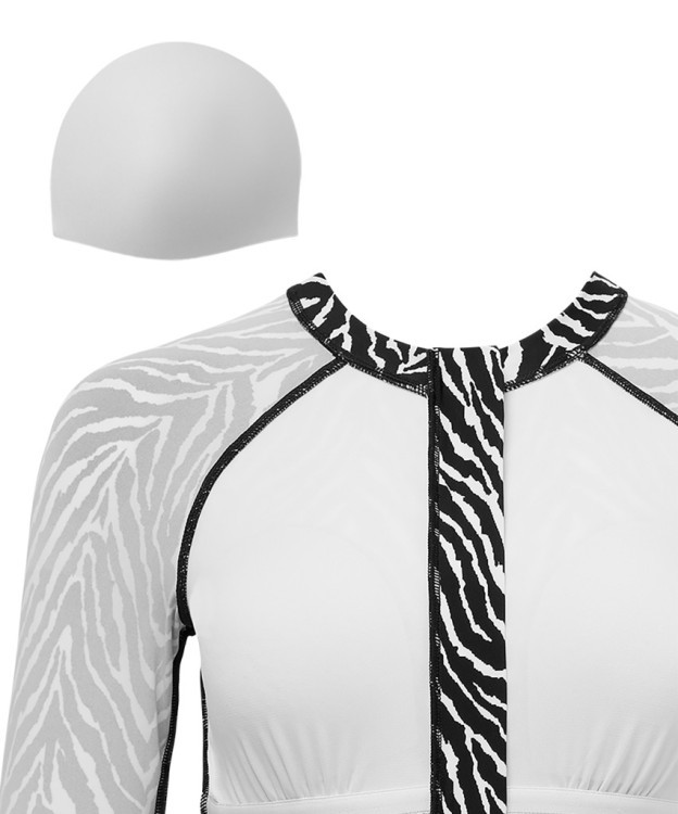 Купальник для плавания с длинным рукавом 25DEGREES Surf Black/White, полиамид (2134685)