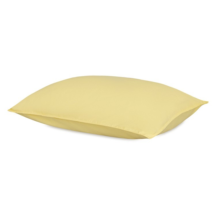 Комплект постельного белья из стираного перкаля светло-желтого цвета из коллекции essential, 150х200 см (77731)