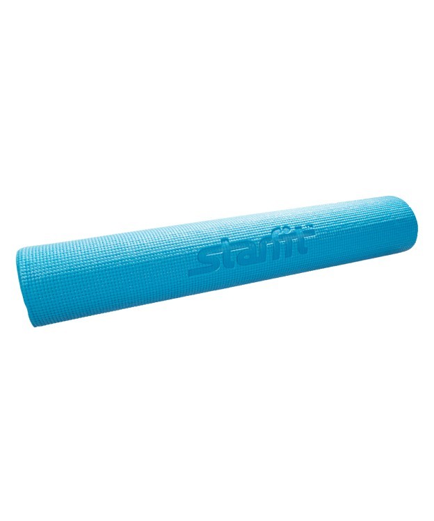 Коврик для йоги FM-102, PVC, 173x61x0,5 см, с рисунком, синий (78610)