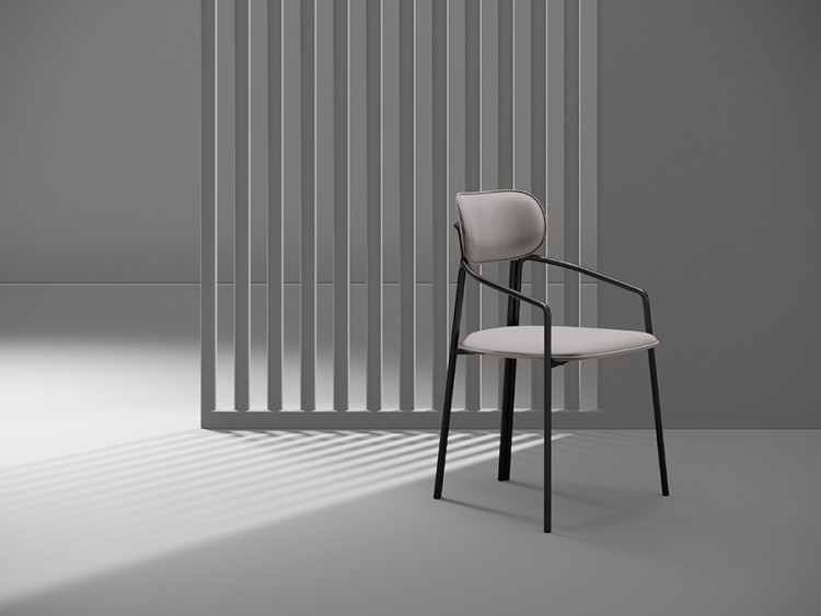 Стул ror, round, велюр, черный/серый (74438)