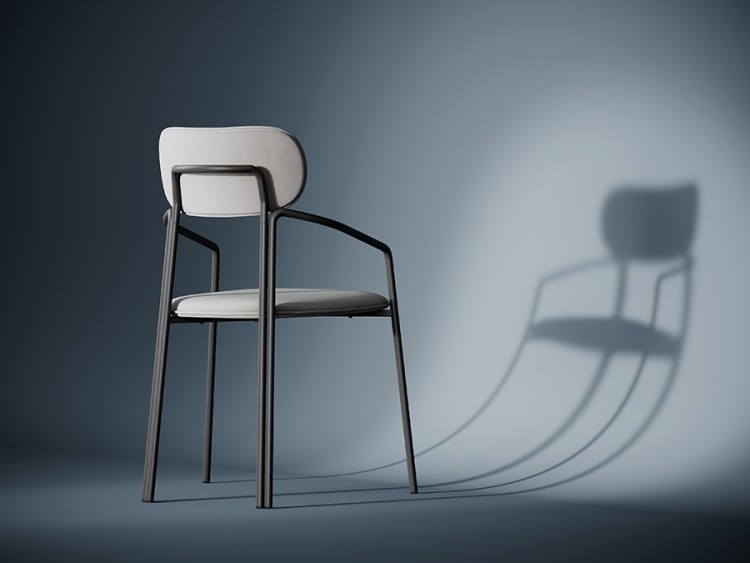 Стул ror, round, велюр, черный/серый (74438)