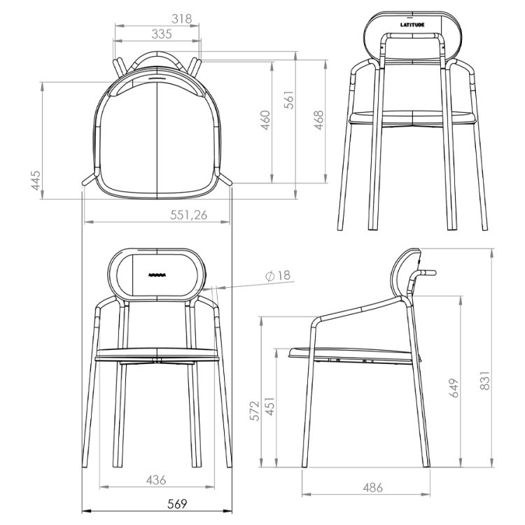 Стул ror, round, велюр, черный/серый (74438) Стул ror, round, велюр, черный/серый (74438)