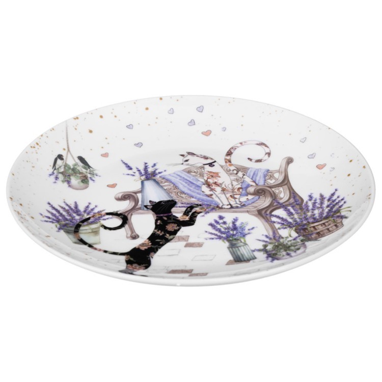 Набор тарелок закусочных lefard "лавандовые коты" 2 шт. 20,5*2 см Lefard (425-166)