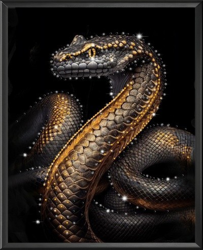 Картина ЗМЕЯ ВЛАСТЬ с кристаллами Swarovski (3110)