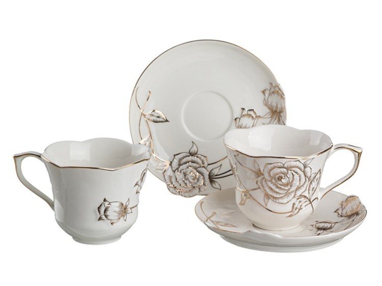 Чайный набор на 2 персоны 4 пр. "софия: золотая роза" 200 мл. под.упак. Porcelain Manufacturing (418-041) 