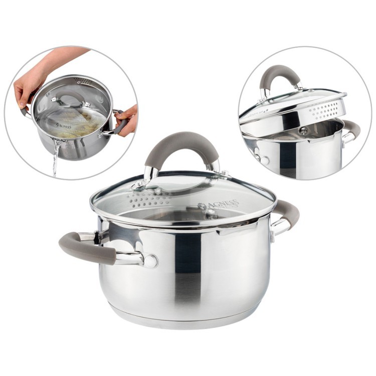 Кастрюля agness "profi home" со стеклянной крышкой, 1,5л 16x9.5 см цвет ручек:кофейный Agness (914-210) Кастрюля agness "profi home" со стеклянной крышкой, 1,5л 16x9.5 см цвет ручек:кофейный Agness (914-210)