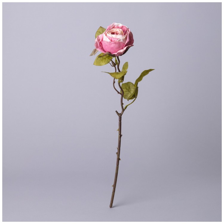 Цветок искусственный роза длина=53см , цвет королевский розовый мал.уп.=36шт Lefard (535-367)