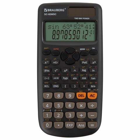 Калькулятор инженерный BRAUBERG SC-82MSС (165х84 мм) 240 функций 10+2 разрядов 271722 (1) (96811)