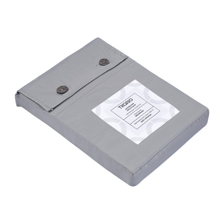 Простыня на резинке из премиального сатина оливкового цвета из коллекции essential, 160х200х30 см (79847)