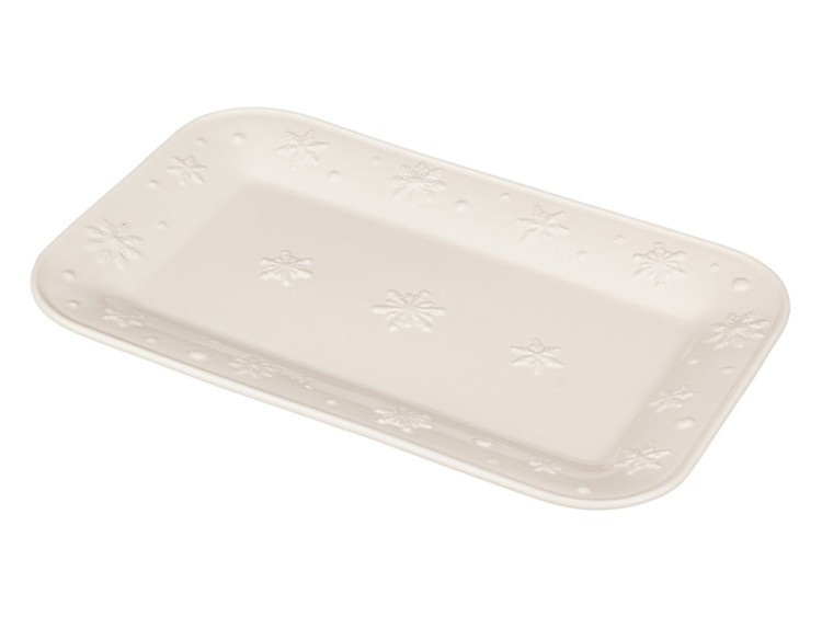 Блюдо "снежинки" бежевое 34,5*22 см. без упаковки Faiancas Artisticas (672-255) 