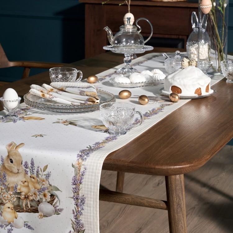 Дорожка "лавандовая весна" 45х215см, 100% хлопок, твил Lefard (850-768-31)