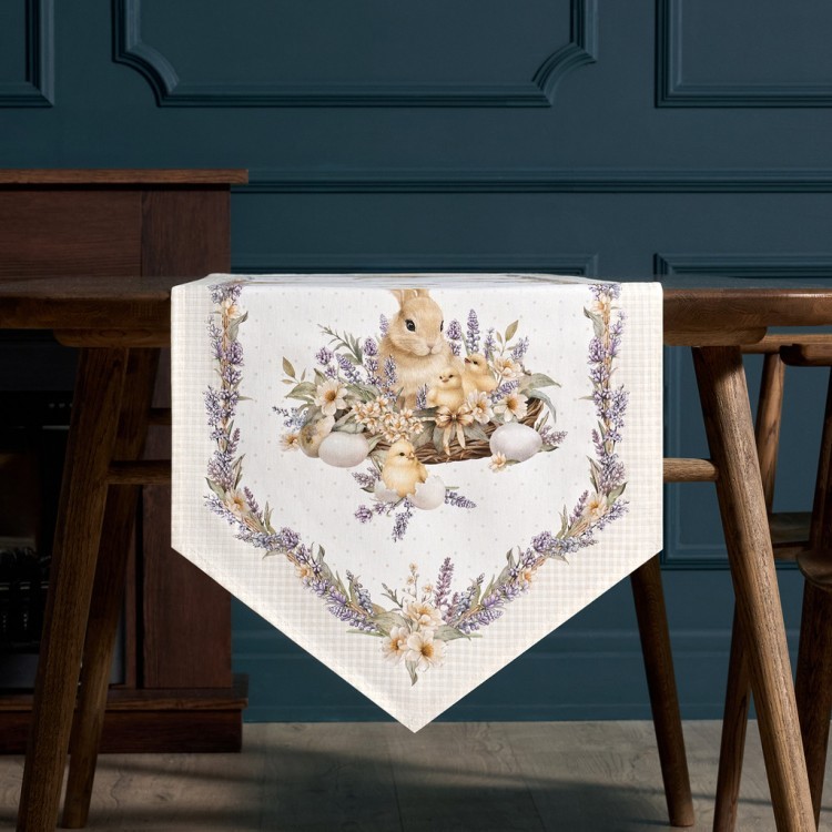 Дорожка "лавандовая весна" 45х215см, 100% хлопок, твил Lefard (850-768-31)