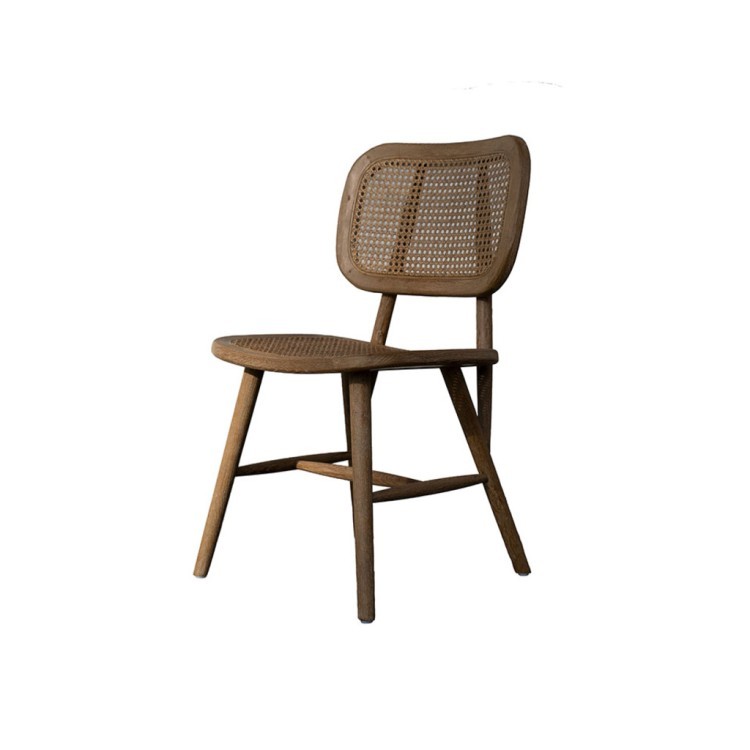 Стул HDC5108R-OAK, Массив дерева, ротанг, beige/black, ROOMERS FURNITURE