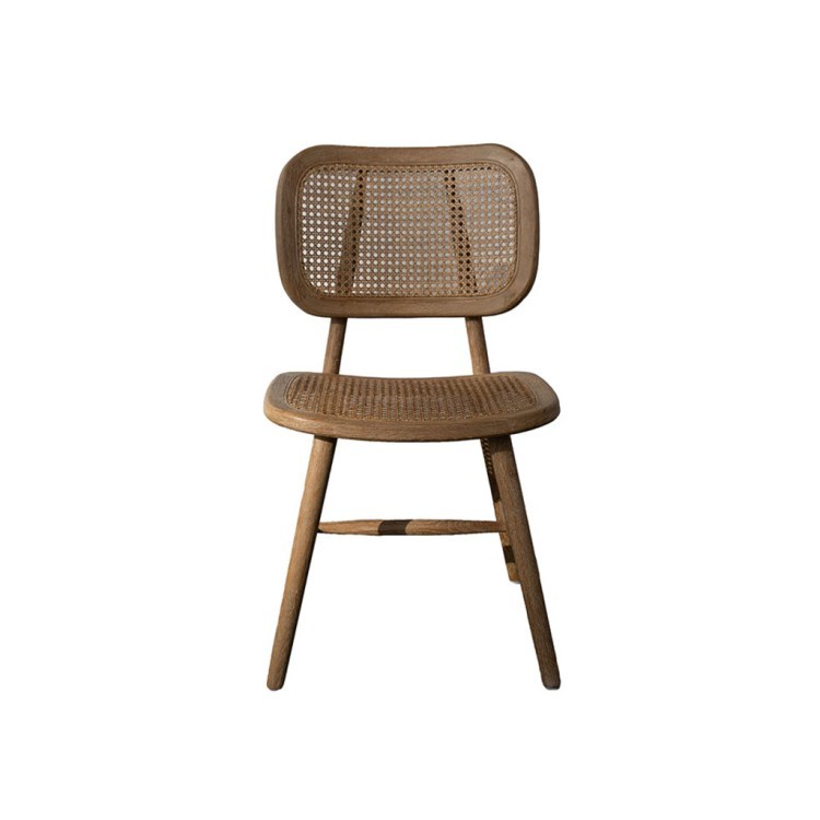 Стул HDC5108R-OAK, Массив дерева, ротанг, beige/black, ROOMERS FURNITURE
