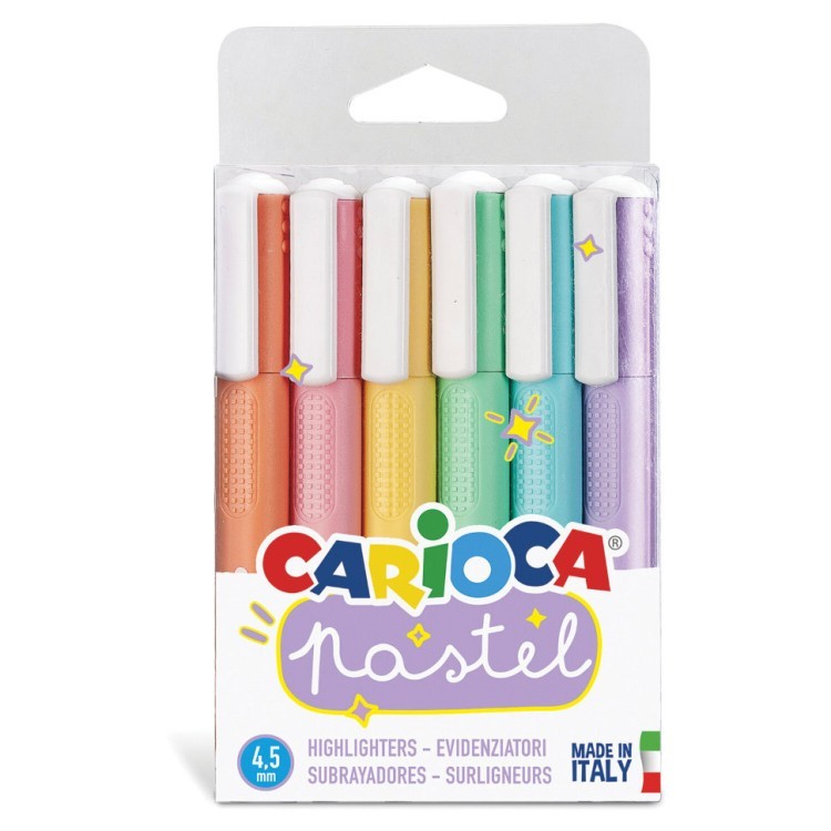 Набор текстовыделителей Carioca Pastel линия 1-5 мм 6 цветов 43033 (72871)