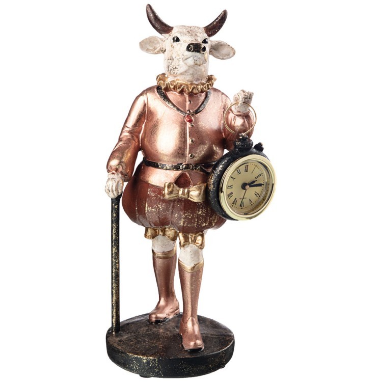 Часы коллекция" средневековый бал "бык"12*10*25 см Lefard (774-119)