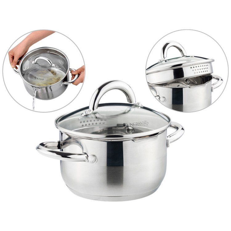 Кастрюля agness "profi home" со стеклянной крышкой, 1,5л 16x9.5 см Agness (914-200) Кастрюля agness "profi home" со стеклянной крышкой, 1,5л 16x9.5 см Agness (914-200)