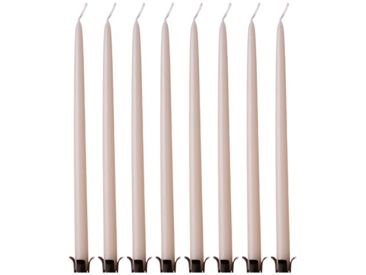 Набор свечей из 8 шт. 23/1 см. лакированный кремовый (кор=3набор.) Adpal (348-628)