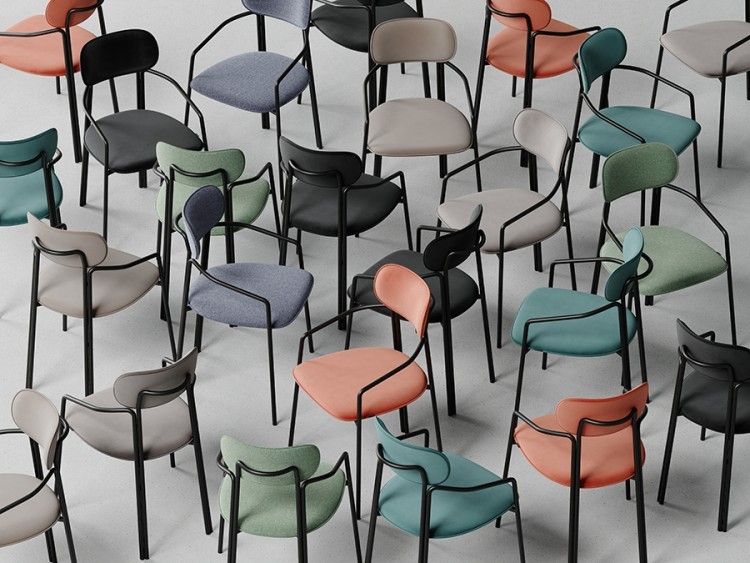 Стул ror, round, рогожка, черный/зеленый (74440)