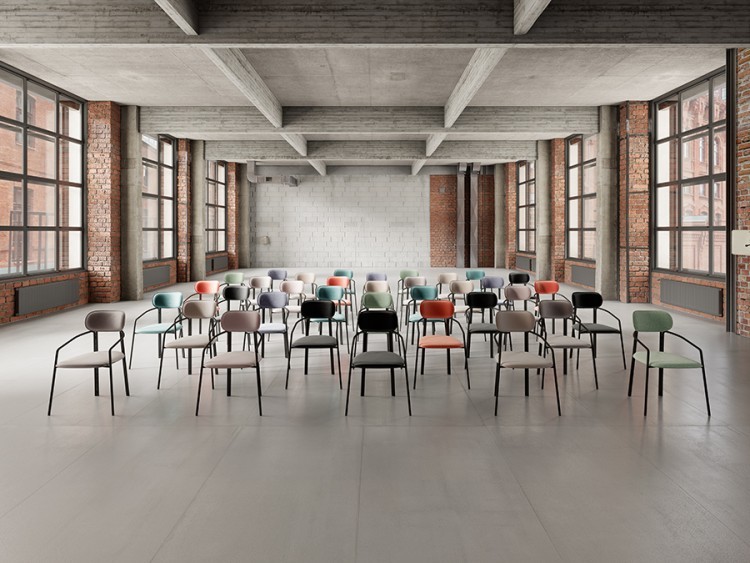 Стул ror, round, рогожка, черный/зеленый (74440)