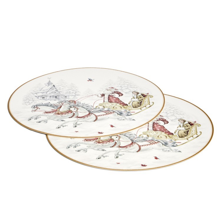 Набор подстановочных салфеток "морозко" из 2 шт., диаметр=38 см Lefard (771-143)