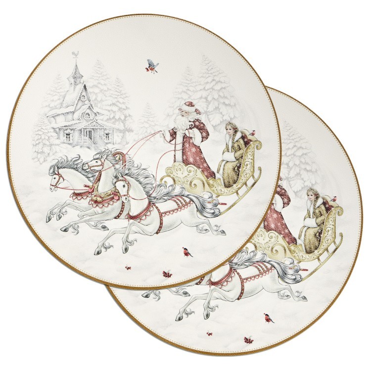 Набор подстановочных салфеток "морозко" из 2 шт., диаметр=38 см Lefard (771-143)