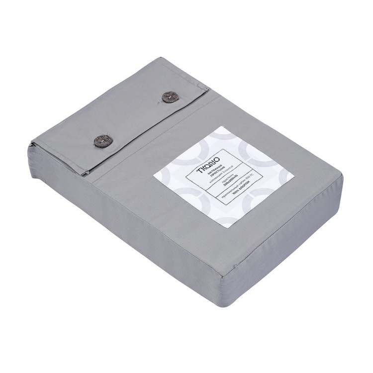 Простыня на резинке из премиального сатина оливкового цвета из коллекции essential, 200х200х30 см (79848)