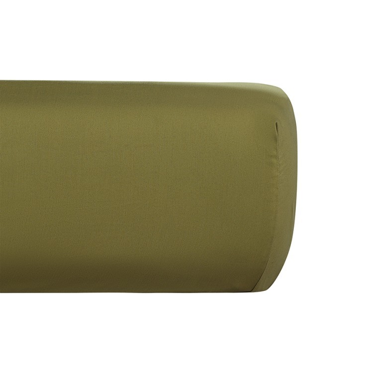 Простыня на резинке из премиального сатина оливкового цвета из коллекции essential, 200х200х30 см (79848)