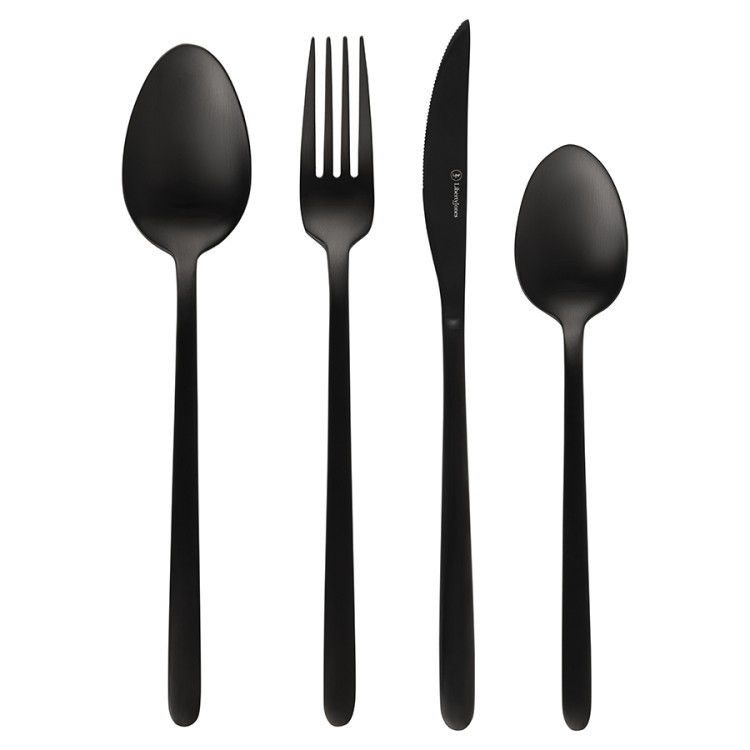 Набор столовых приборов pure, черные матовые, 16 пред. (79813)