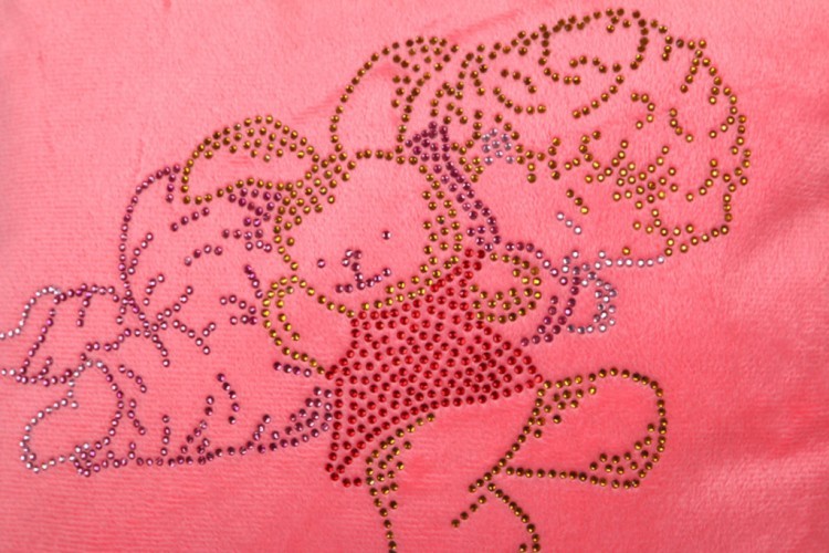 Подушка декоративная 35*35 "дочурка", стразы, плюш, х/ф, розовый (703-408-11) 