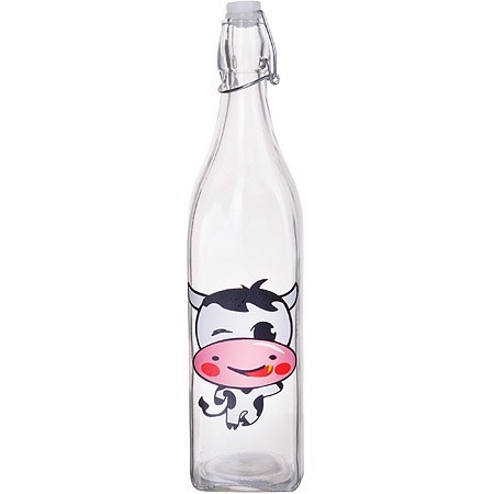 Бутылка 1 л стекло с крышкой LR (28176)