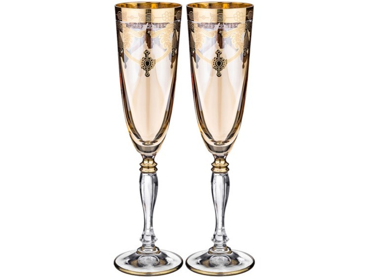 Набор бокалов для шампанского из 2 шт. "амальфи" 200 мл. высота=24,5 см. (кор=1набор.) ART DECOR (326-059)