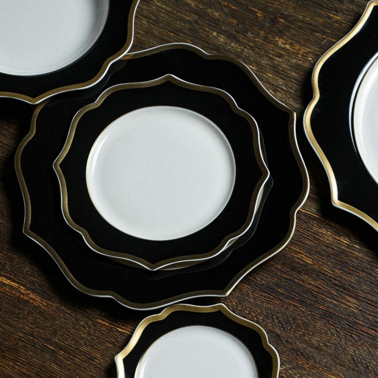 Тарелка LION005NE001150, костяной фарфор, black, ivory, gold, LE COQ Тарелка LION005NE001150, костяной фарфор, black, ivory, gold, LE COQ