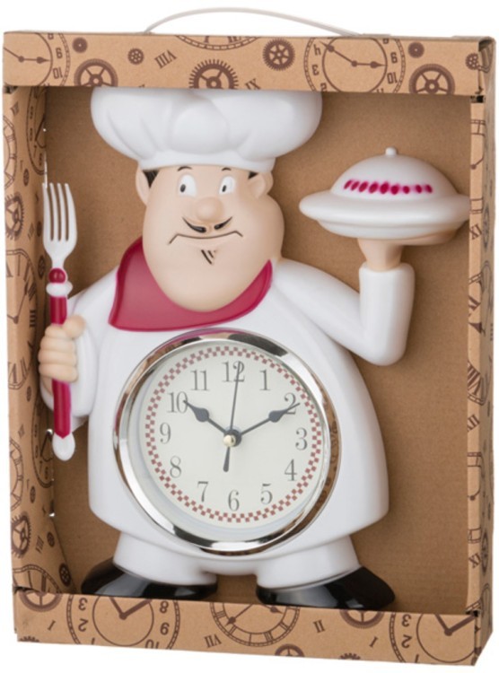 Часы настенные кварцевые "chef kitchen" 19*5*30 см.диаметр циферблата=10 см. Lefard (220-119) Часы настенные кварцевые "chef kitchen" 19*5*30 см.диаметр циферблата=10 см. Lefard (220-119)