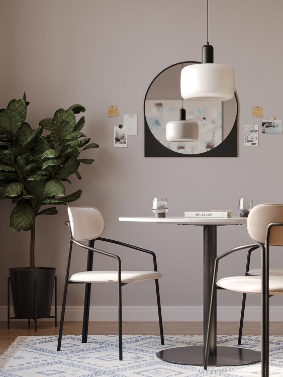 Стул ror, round, велюр, черный/бежевый (74435)