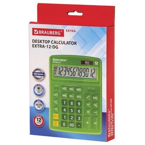 Калькулятор настольный Brauberg Extra-12-DG 12 разрядов 250483 (1) (86037)