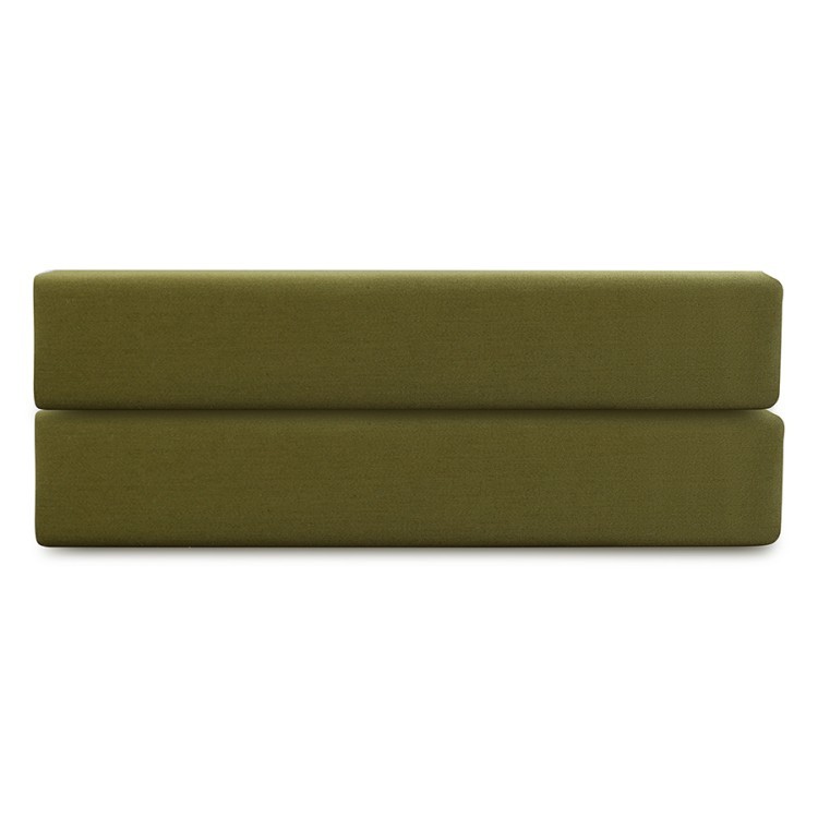 Простыня на резинке из премиального сатина светло-серого цвета из коллекции essential,  160х200х30 с (79849)