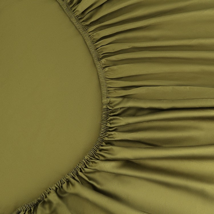 Простыня на резинке из премиального сатина светло-серого цвета из коллекции essential,  160х200х30 с (79849)