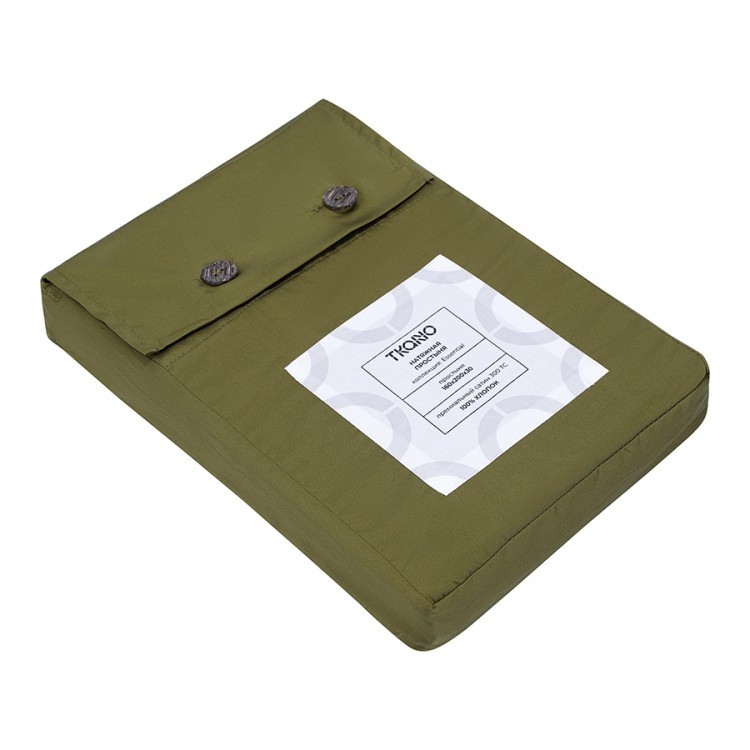 Простыня на резинке из премиального сатина светло-серого цвета из коллекции essential,  160х200х30 с (79849)