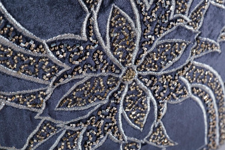 Подушка вышивка, бисер "Цветок" синий 45*45 (TT-00002457)