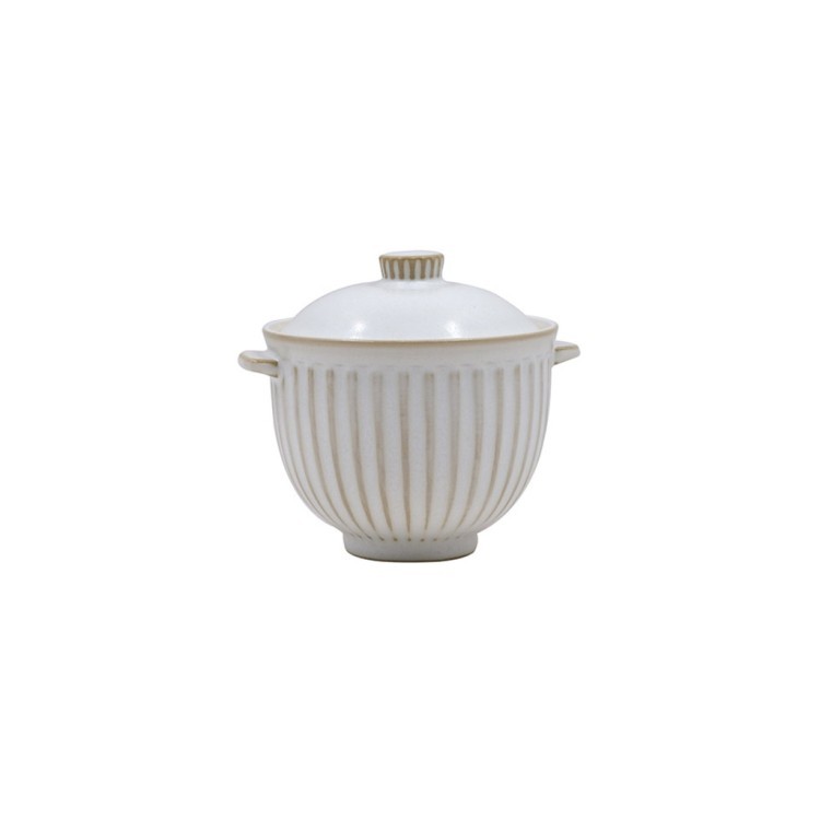 Чаша с крышкой L9705-Cream, 13, каменная керамика, ROOMERS TABLEWARE
