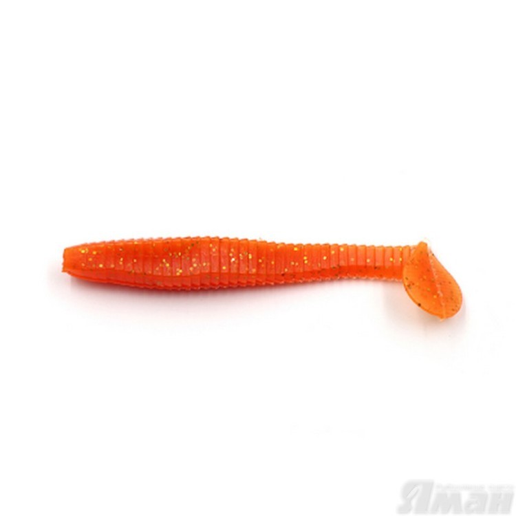 Виброхвост Yaman Flatter Shad, 3", цвет 03 - Carrot gold flake, 6 шт Y-FS3-03 (70544)