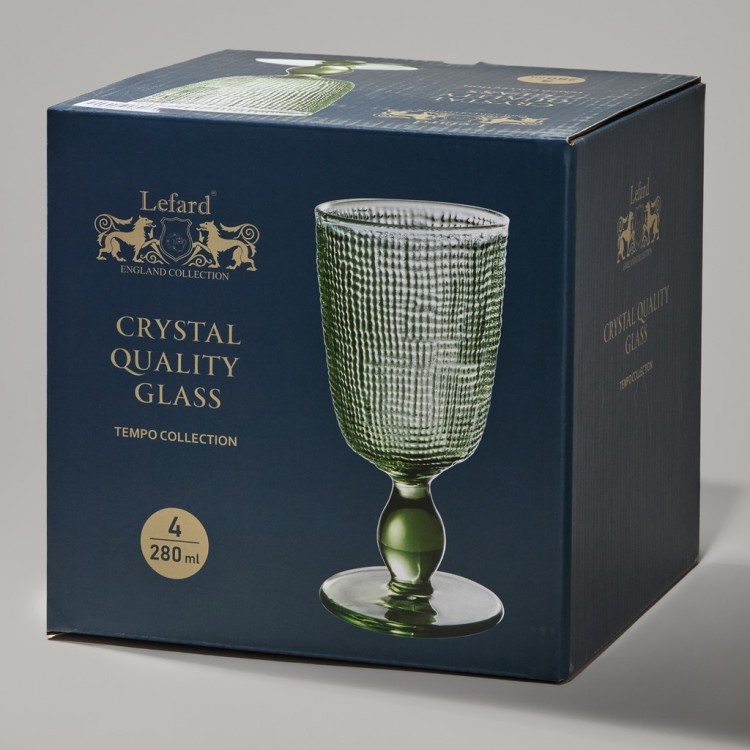 Набор бокалов "tempo" green 4 шт./280 мл Lefard (355-390)
