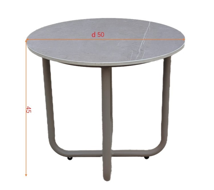 Стол кофейный "BAYLEY" уличный серый d50*45см (TT-00012376)