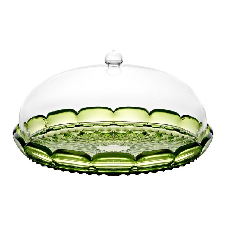 Блюдо сервировочное с крышкой vanity, D30 см, зеленое (79082)