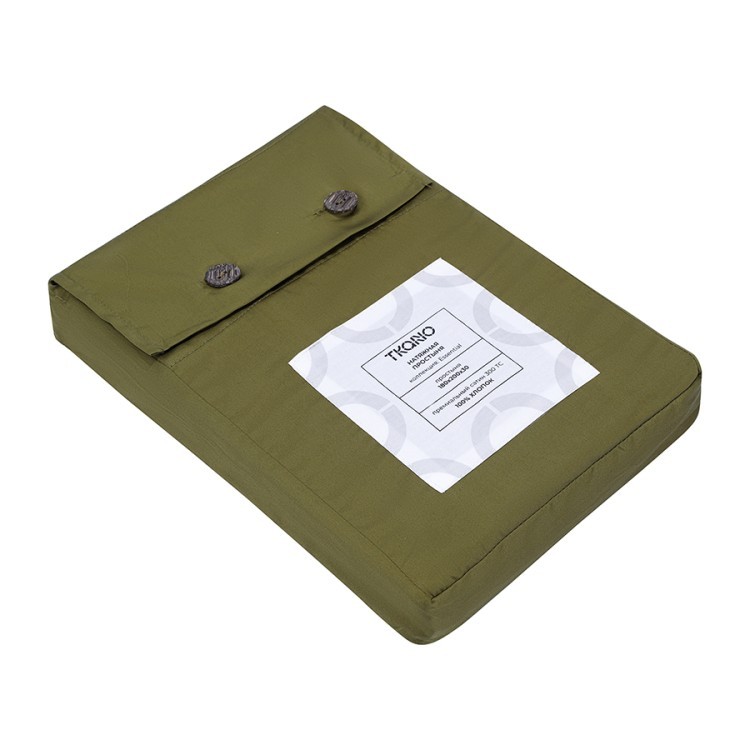 Простыня на резинке из премиального сатина светло-серого цвета из коллекции essential,  180х200х30 с (79850)