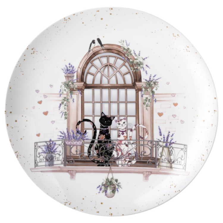 Набор тарелок обеденных lefard "лавандовые коты"  2 шт. 25,5*2,5 см Lefard (425-165)