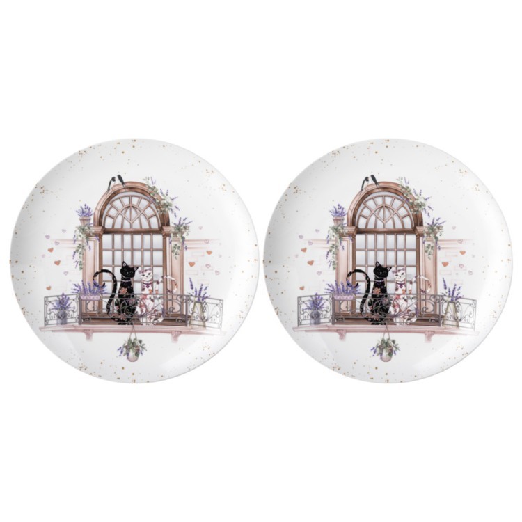 Набор тарелок обеденных lefard "лавандовые коты"  2 шт. 25,5*2,5 см Lefard (425-165)