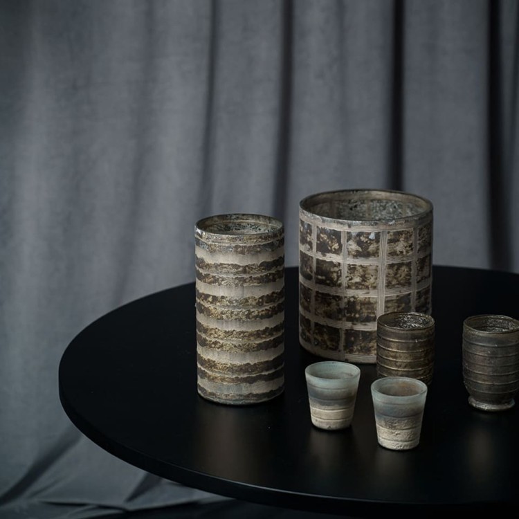 Подсвечник Ksa/5470, стекло, Antique matt burn silver, ROOMERS FURNITURE