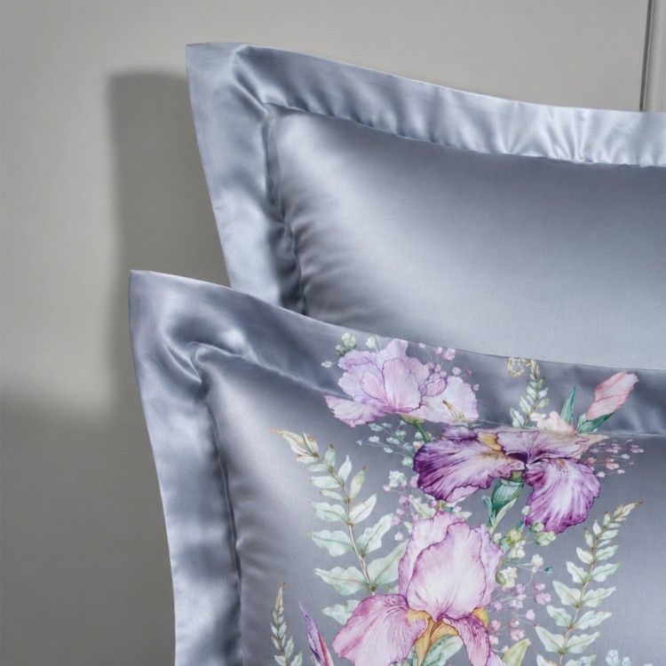 Кпб 1,5 спальный "irises" серый, сатин, хлопок 100%, под.150х210-1шт,пр.180х220-1шт,нав.50х70-2шт Lefard (989-003-14)